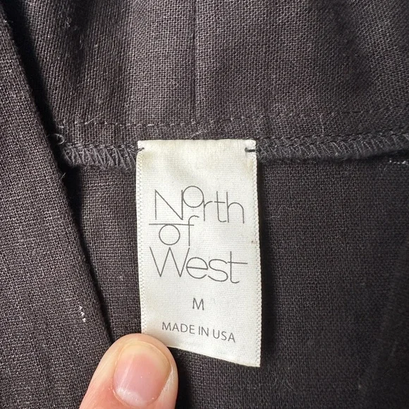 North of West Black linen Open-Front jacket - Picture 2 of 2